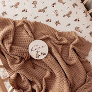 Snuggle Hunny Hazelnut Diamond Knit Organic Baby Blanket