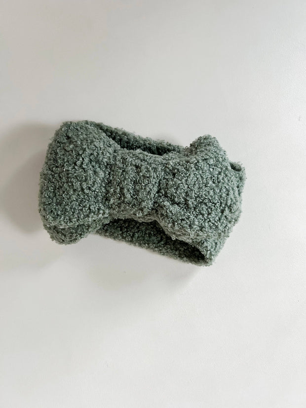 Petite & Co Teddy Bow - Sage