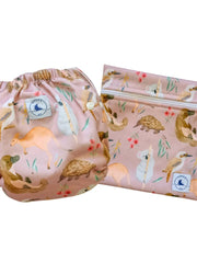 Little E & Co Reusable Swim Nappy & Mini Wet Bag Combo - Aus Animals