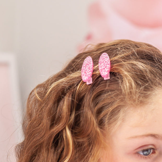 Lauren Hinkley Australia Hair Clips - Pink Sparkle Glitter