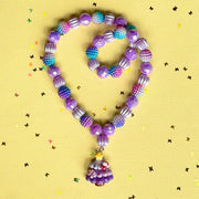 Sweet As Sugar Jewellery Beaded Necklace - Christmas Tree Purple