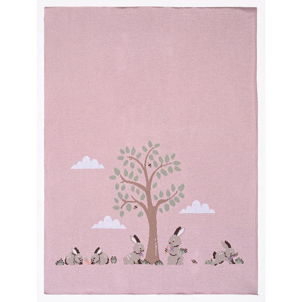 Alimrose Baby Blanket - Bunnys Day Out - Petal Pink