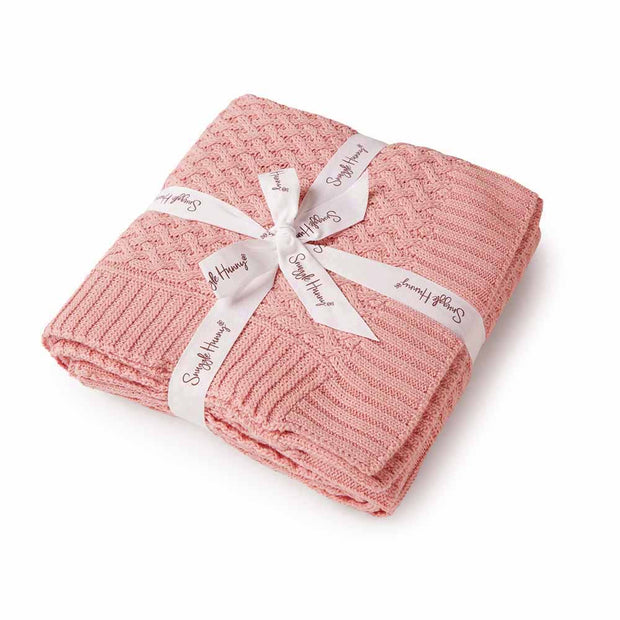 Snuggle Hunny Rosa Diamond Knit Organic Baby Blanket