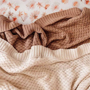 Snuggle Hunny Hazelnut Diamond Knit Organic Baby Blanket