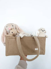 Petite & Co Nappy Caddy Organiser - Cord - Latte