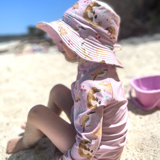 Little E & Co Reversible Swim Hat - Aus Animals