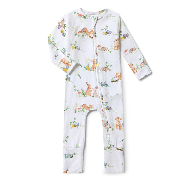 Snuggle Hunny Organic Snugglesuit Convertible Romper - Easter Bunnies