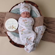 Snuggle Hunny Organic Jersey Wrap & Beanie Set - Easter Bunnies