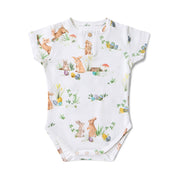 Snuggle Hunny Short Sleeve Organic Bodysuit - Easter Bunnies