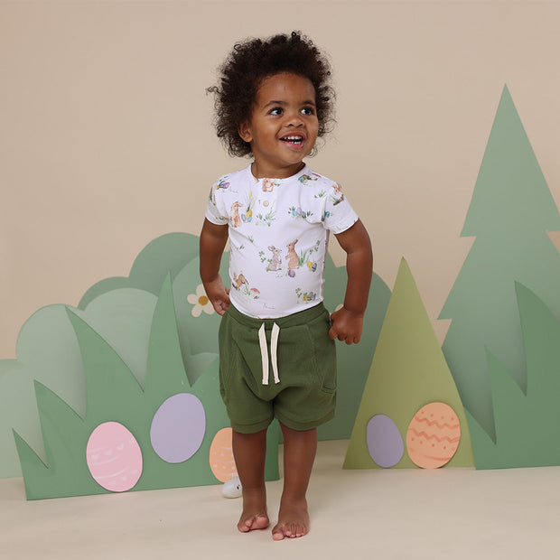 Snuggle Hunny Short Sleeve Organic Bodysuit - Easter Bunnies