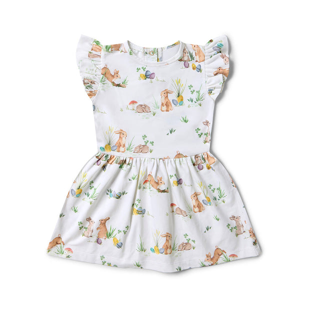 Snuggle Hunny Organic Short Sleeve Dress - Easter Bunnies