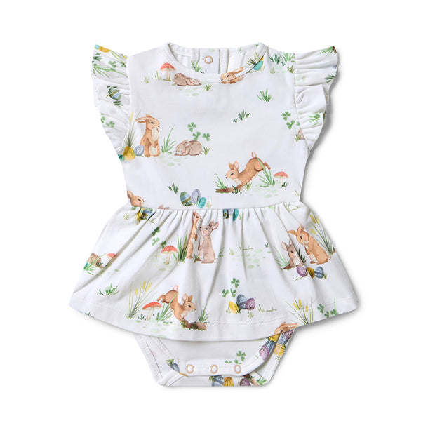 Snuggle Hunny Organic Short Sleeve Dress - Easter Bunnies